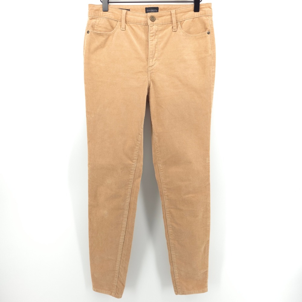 Talbots Womens Corduroy Jegging 4 Tan Slim Fit Stretch Pants Casual Classic